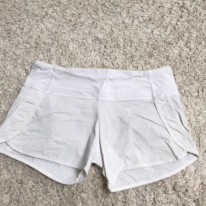 Lululemon White Run Times Shorts Barely Worn!!